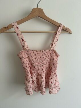 Garage Light Pink Floral Smocked Camisole